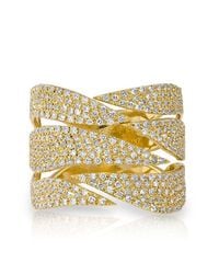 Anne Sisteron | Metallic 14kt Yellow Gold Diamond Flame Ring | Lyst
