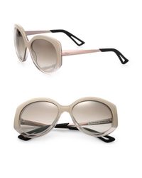 Dior | White Extase 58mm Round Sunglasses | Lyst