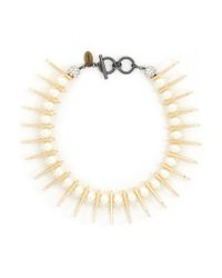 Venna | White Chain Link Spacer Resin Pearl Collar Necklace | Lyst