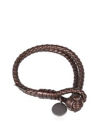 Bottega Veneta | Brown Double Intreccio Metallic Deer Bracelet | Lyst