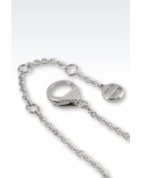 Emporio Armani | Metallic Necklace in Steel Resin and Crystals | Lyst