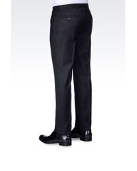 Emporio Armani | Black Worsted Wool Trousers for Men | Lyst