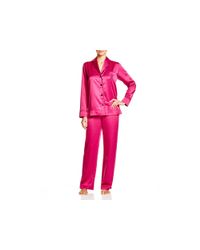 Pink Pony | Purple Lauren Satin Shawl Collar Pajama Set | Lyst