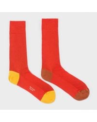 Paul Smith | Men's Red Odd Socks With Contrasting Heel And Toe for Men | Lyst