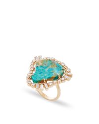 Jordan Alexander | Blue Mo Exclusive: One Of A Kind 18k Rose Gold Diamond And Turquoise Ring | Lyst