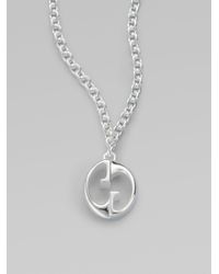 Gucci | Metallic Sterling Silver 1973 Gg Pendant Necklace | Lyst