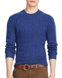 Pink Pony | Blue Polo Cable-knit Cashmere Sweater | Lyst