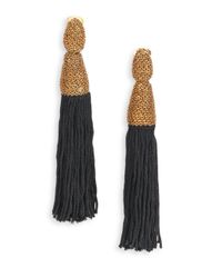 Oscar de la Renta | Metallic Silk Tassel Clip-on Earrings/goldtone | Lyst
