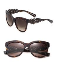 Dolce & Gabbana | Brown Filigree Arm 55mm Square Sunglasses | Lyst