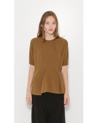 MM6 by Maison Martin Margiela | Brown Fluid Seam Blouse | Lyst