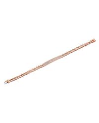 Anne Sisteron - Pink 14kt Rose Gold Diamond Thick Chain Id Bracelet - Lyst