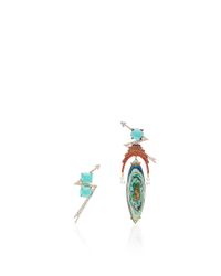 Lydia Courteille | Multicolor One Of A Kind Asymmetric Arrow Earrings | Lyst