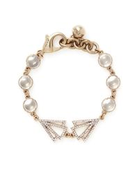 Lulu Frost | Metallic 'istria' Crystal Pavé Arrow Glass Dome Bracelet | Lyst
