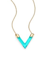 Alexis Bittar | Blue Lucite V Pendant Necklace | Lyst
