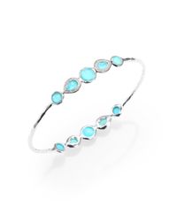 Ippolita | Metallic Stella Turquoise, Mother-of-pearl, Diamond & Sterling Silver Double Tiara Bangle Bracelet | Lyst
