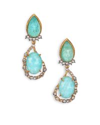 Alexis Bittar | Blue Elements Gilded Muse Amazonite & Crystal Clip-On Drop Earrings | Lyst