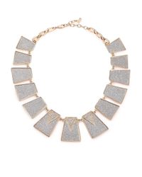 ABS By Allen Schwartz | Metallic Gold Coast Glitter Panel Collar Necklace | Lyst