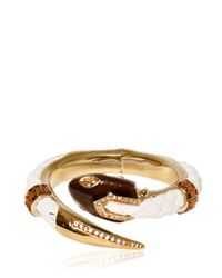 Roberto Cavalli | Metallic Swarovski Gold Plated Bracelet | Lyst
