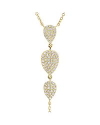 Anne Sisteron - Metallic 14kt Yellow Gold Diamond Triple Pear Drops Lariat Necklace - Lyst