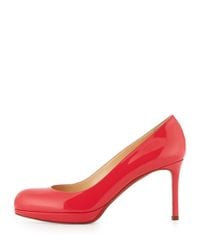 Christian louboutin New Simple Patent Leather Platform Red Sole ...