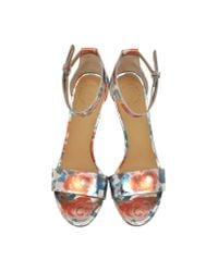 Marc By Marc Jacobs - Blue Jerrie Rose Specchio Persimmon Orange Leather Sandal Heel - Lyst