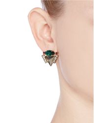 Iosselliani | Metallic Pyramid Crystal Earrings | Lyst