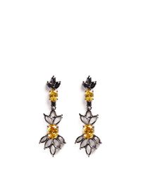 Iosselliani | Gray Cutwork Frame Zircon Drop Earrings | Lyst