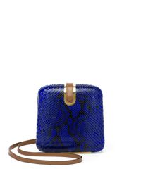 Marni | Blue Python & Leather Hardcase Crossbody Bag | Lyst