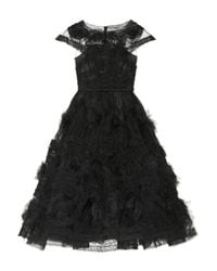 Marchesa | Black Appliquã©D Tulle Gown | Lyst