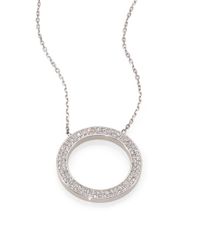 Michael Kors | Metallic PavÉ Circle Pendant Necklace/Silvertone | Lyst