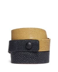 Givenchy | Green 'obsedia' Triple Wrap Stingray Leather Bracelet | Lyst