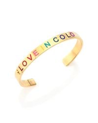 Tory Burch | Metallic Love In Color T Cuff Bracelet/goldtone | Lyst