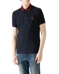 Gucci | Blue Cotton Piquet Polo for Men | Lyst