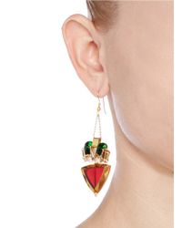Scho | Red Triangle Glass Bead Drop Earrings | Lyst
