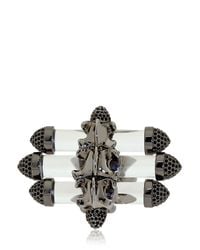 Eshvi | Metallic Twisted Double Ring | Lyst