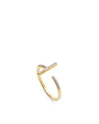 Mateo | Metallic 14k Yellow Gold Diamond T Bar Ring | Lyst