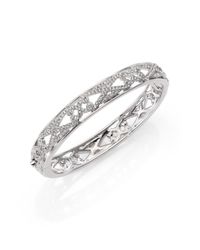 Adriana Orsini | Metallic Garden Gate Pavé Crystal Thin Bangle Bracelet/silvertone | Lyst