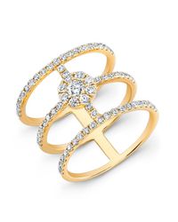 Anne Sisteron - 18kt Yellow Gold Diamond Fleur Ring - Lyst