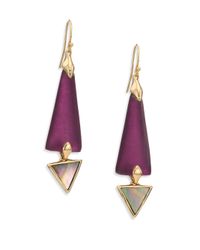 Alexis Bittar | Purple Pop Surrealist Lucite & Black Mother-of-pearl Drop Earrings | Lyst