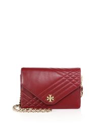 Tory Burch | Red Kira Quilted Leather Chain Shoulder Bag | Lyst