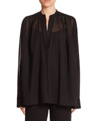 Helmut Lang | Black Voile Poet Shirt | Lyst