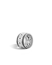 John Hardy | Metallic Classic Chain Band Ring With Black Sapphire for Men | Lyst