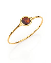 Michael Kors | Metallic Tortoise-Print Disc Logo Bangle Bracelet | Lyst
