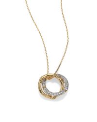 John Hardy | Metallic Bamboo Diamond & 18k Yellow Gold Round Pendant Necklace | Lyst