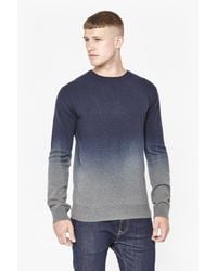 French Connection | Blue Dip Dye Cashmere Jumper for Men | Lyst