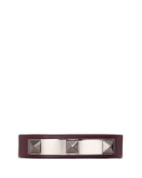 Valentino | Metallic 'rockstud' Metal Bar Leather Bracelet | Lyst