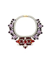 Shourouk | Purple Avalon Crystal and Sequin Bib Necklace | Lyst