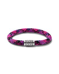 John Hardy | Pink Station Bracelet On Multicolor Fuschia Sailing Cord for Men | Lyst