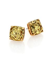 kate spade new york | Metallic Glitter Square Stud Earrings/goldtone | Lyst