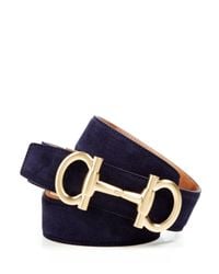 Ferragamo | Blue Suede Belt With Bit Buckle for Men | Lyst